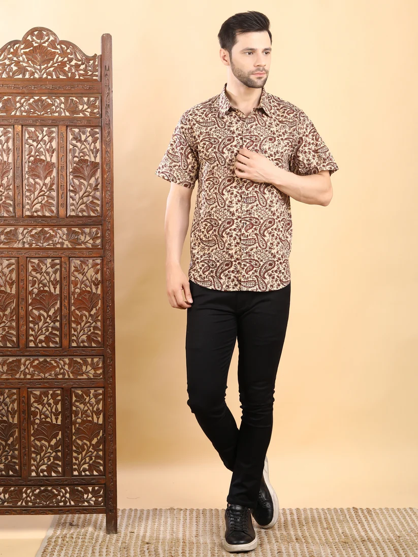 Hand Block Print Half Sleeve Shirt