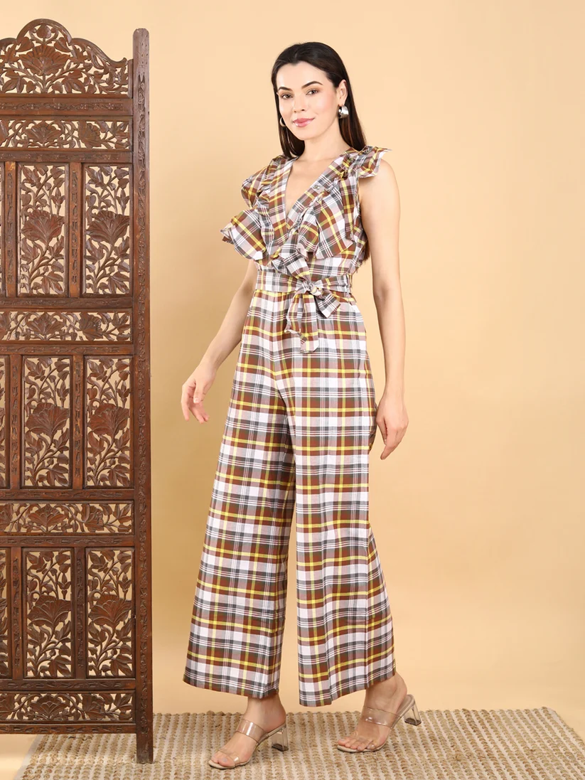 Sunbeam Check Jumpsuit