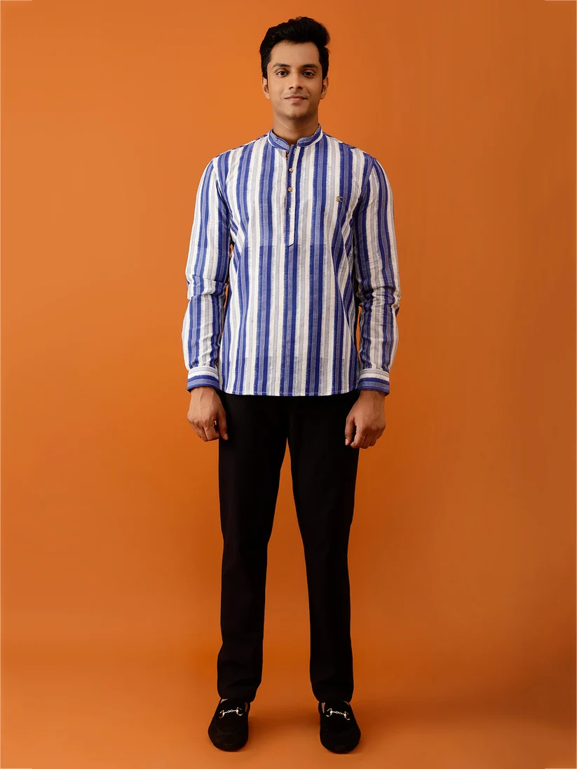 Short Kurta in Double Ikkat Cotton
