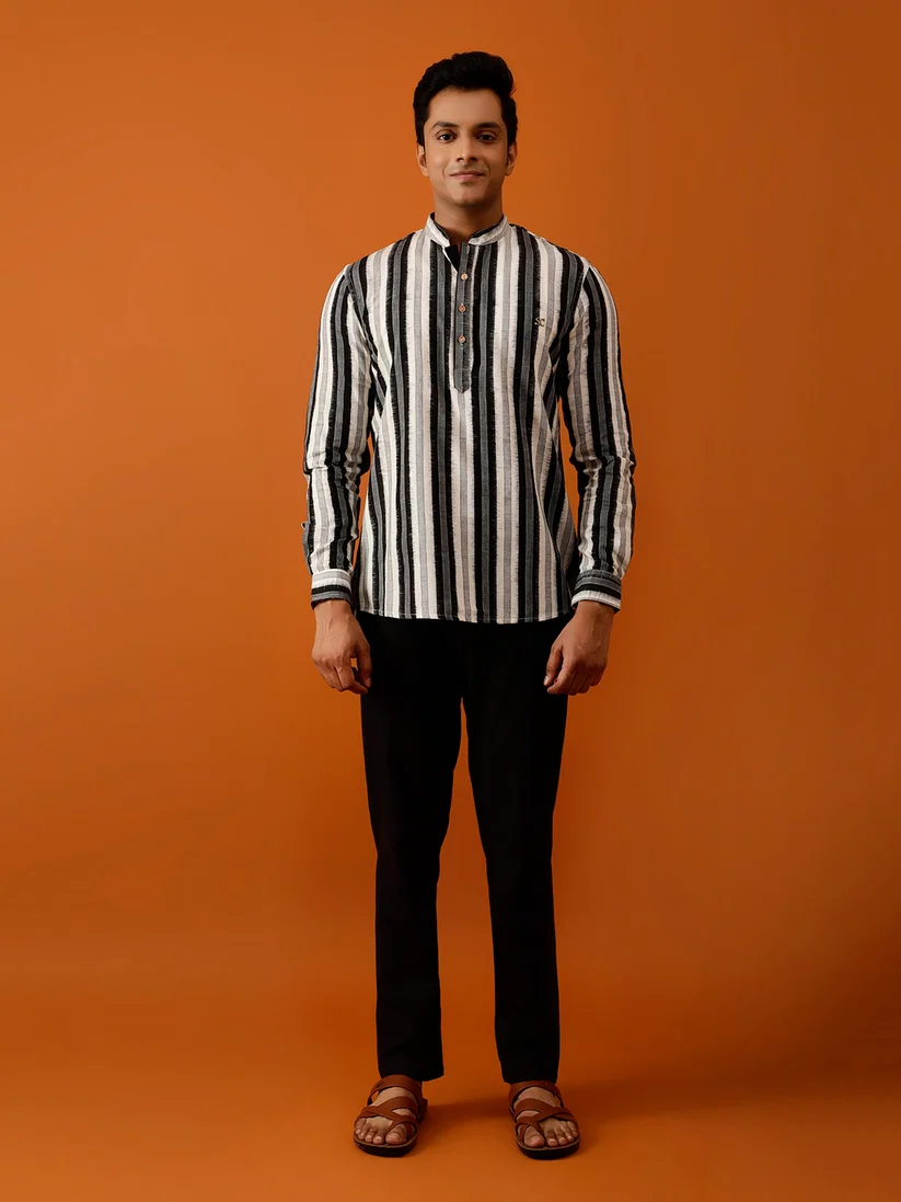 Short Kurta in Double Ikkat Cotton