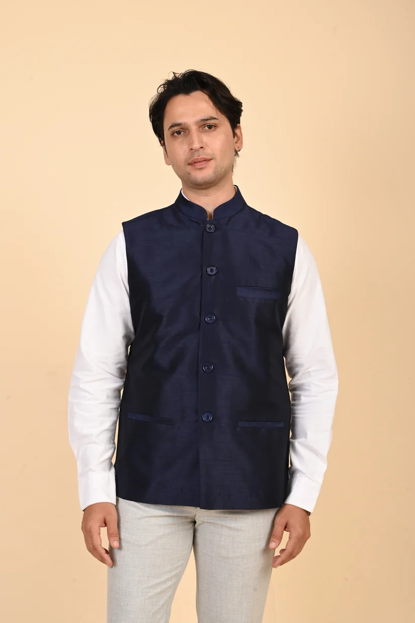 Navy Blue Nehru Jacket