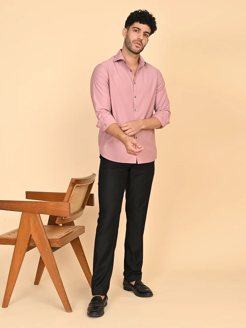 Full Sleeves Rose Pink Shirt