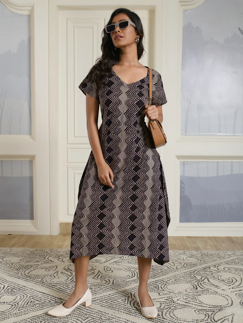 Ethnic Print Cotton Dress