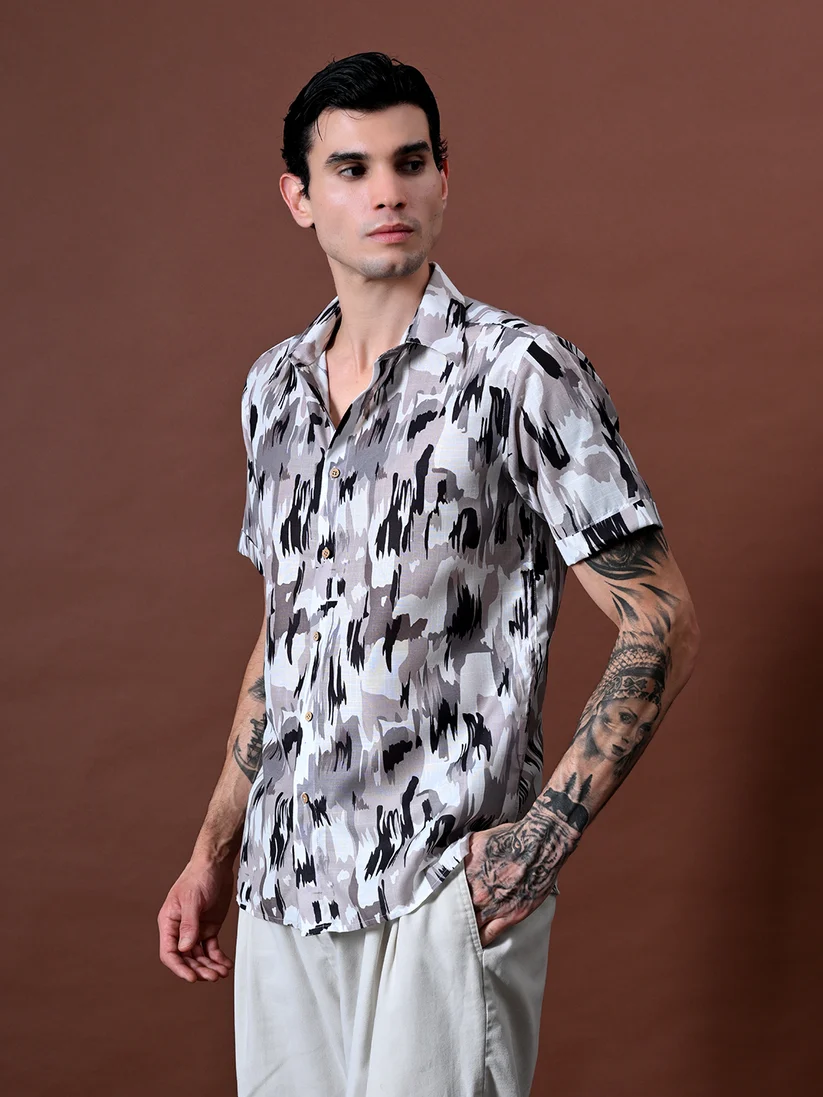 Beach wear Printed Shirt in Viscose Cotton