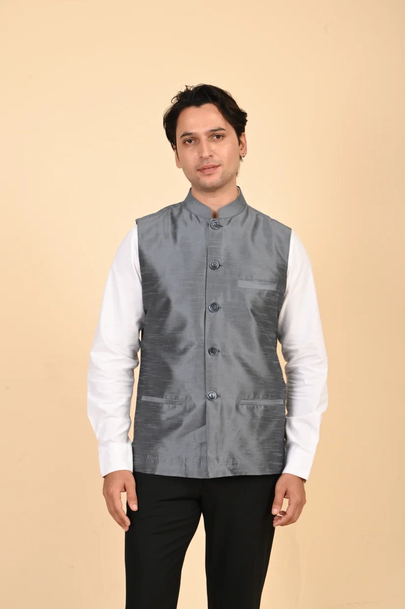 Nehru Jacket in Raw Silk