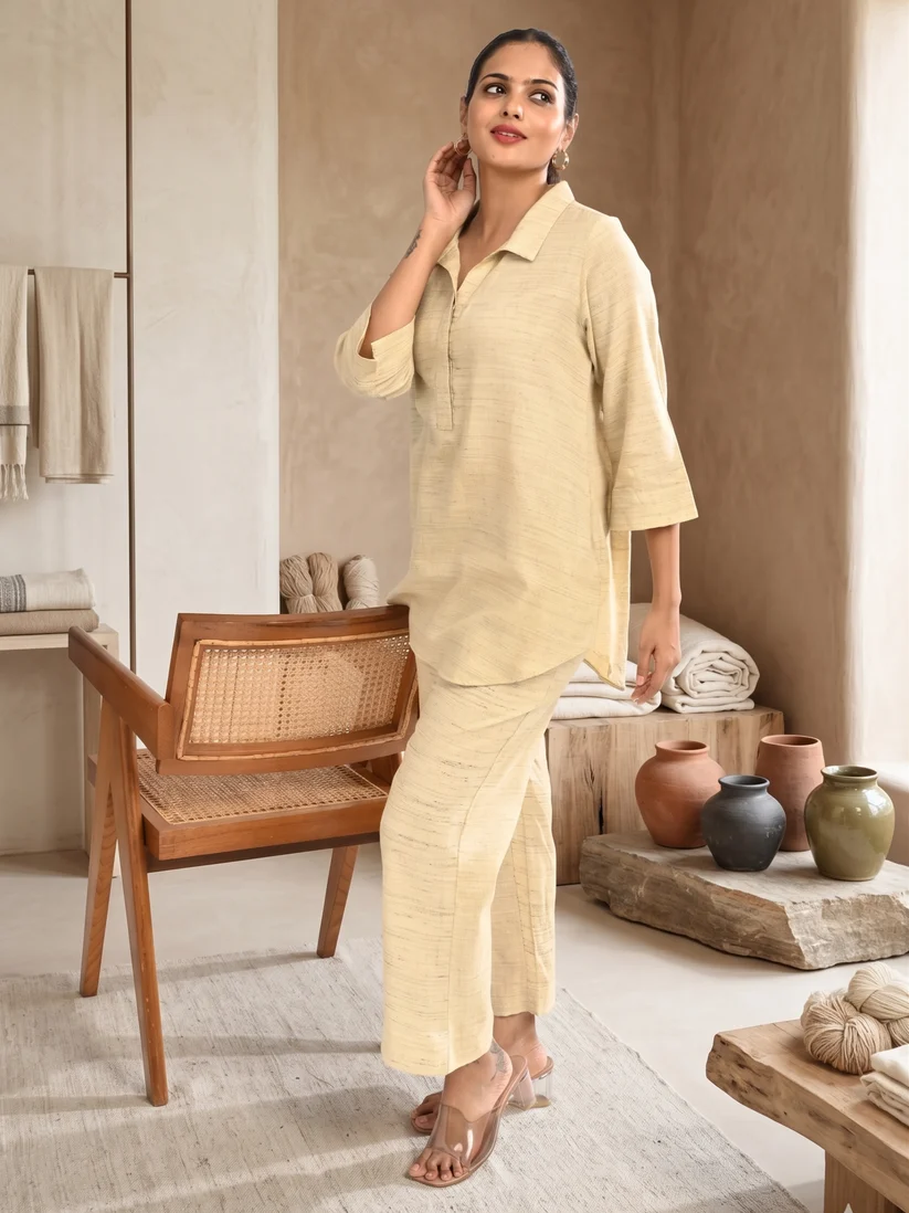 Linen Cord set in Natural colour