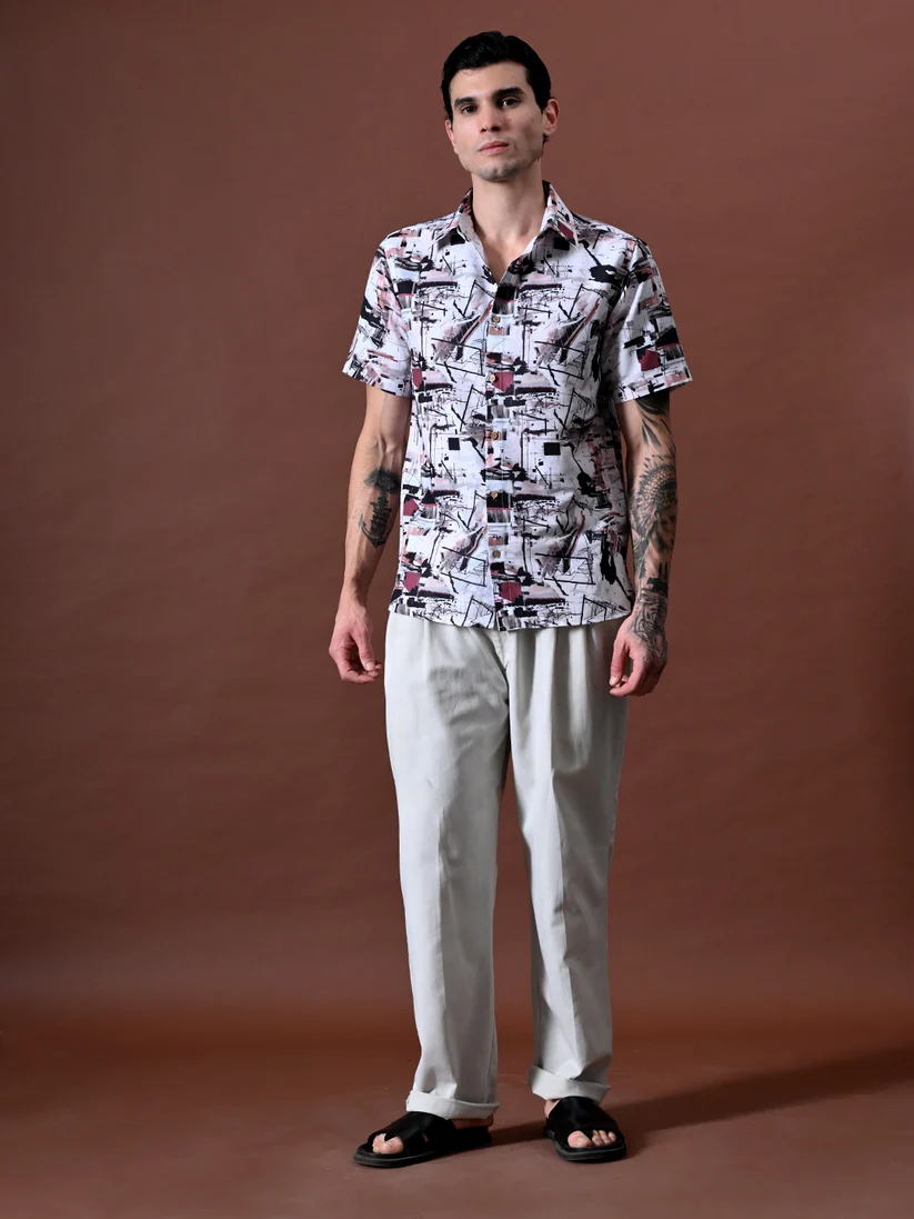 Beach wear Printed Shirt In Viscose Cotton