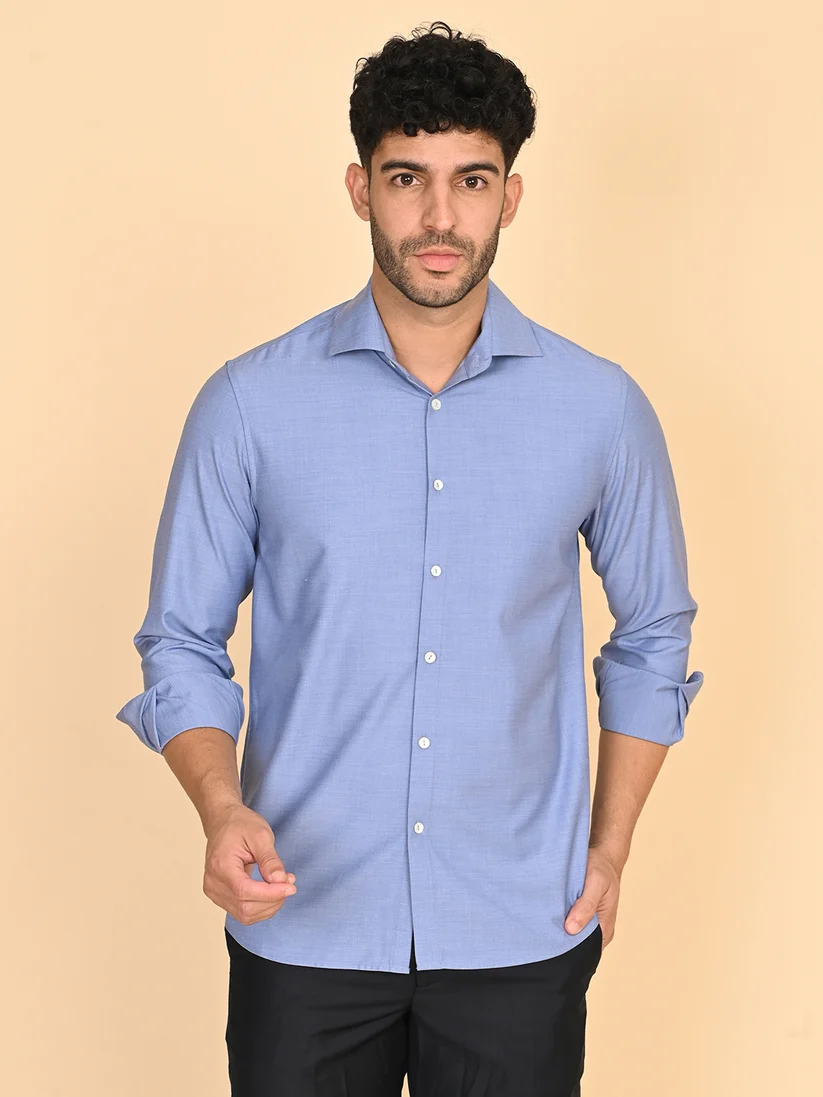 Full Sleeves Blue Shirt