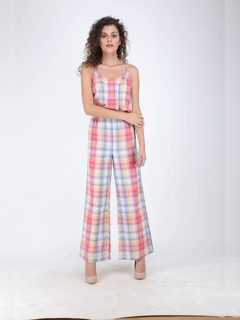 Sunset Dreams Plaid Jumpsuit