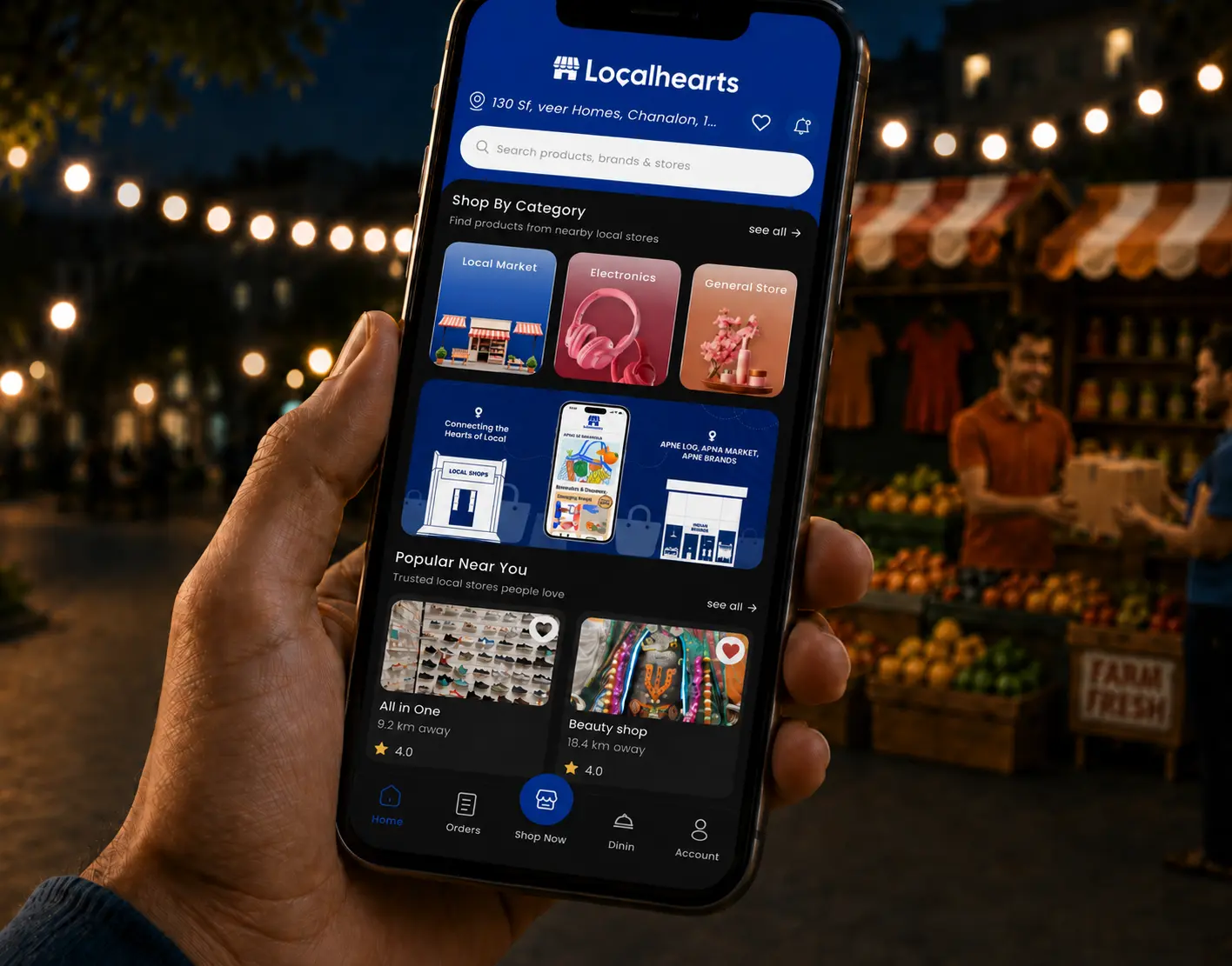 Placing an order on a mobile phone
